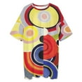 thumbnail image 3 of Rhythm Sonia Delaunay Ruffle Sleepshirts For Sleeping Travels Loose Sleepdress Pajama Dress Soft Nightdress Sleepwear, 3 of 7