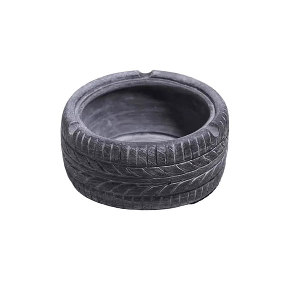 Resin Material Ashtray Indoor Outdoor Portable Ashtray Old Tire Shape Desktop Ashtray for Office Room Bedroom Patio Outdoor etc.