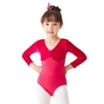 thumbnail image 3 of WERYOUNG Girls Boys Onesie Spring Summer Solid Color Long Sleeve Ballet Dance Training Bodysuit Baby Versatile Beach Bodysuit,Hot Pink,11-12 Years, 3 of 3