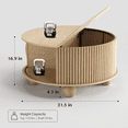 thumbnail image 7 of JOINICE Round Coffee Table with Storage,Fluted Center Table with Sliding Door,for Living Room,Oak, 7 of 7