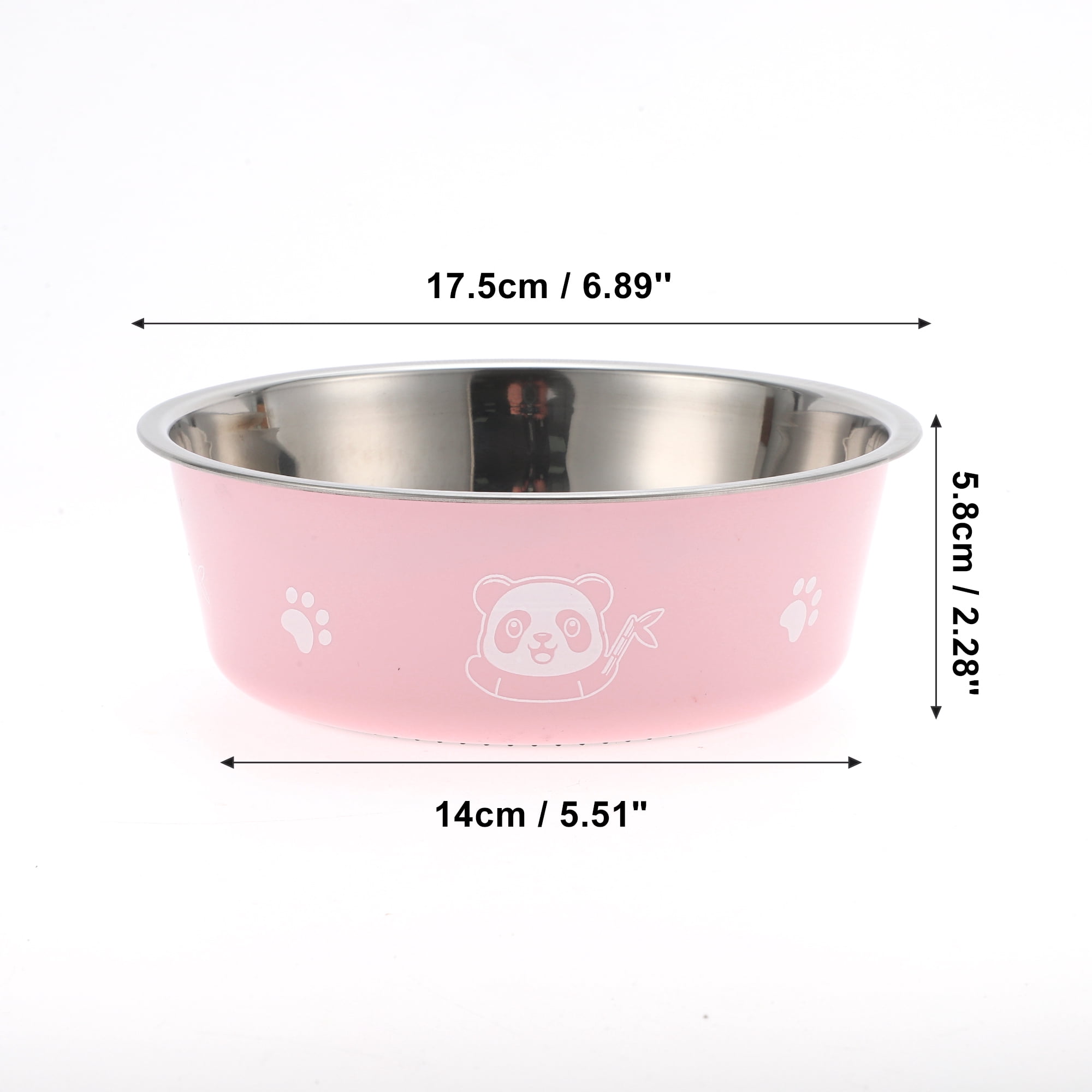 Unique Bargains Non-Skid Large Dog Bowl Panda Pattern 1 Pc Pink