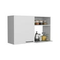 thumbnail image 4 of DEPOT E-SHOP Salento 2 Stackable Wall-Mounted Storage Cabinet with 2 Side Shelf, White, 4 of 5