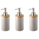 thumbnail image 1 of Dispensador de jabón de cerámica de 3 x 400 ml, estilo nórdico, dispensador de loción, dispensador de jabón para cocina y baño, color gris, 1 of 5
