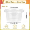 thumbnail image 3 of 50 Pcs 100ml Plastic Condiment Cups with Lids, Leak Proof To Go Boxes for Sauce Seasoning and Snacks, Microwave and Freezer Safe, 3 of 8