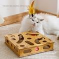 thumbnail image 3 of <p>Boîte de Jeu pour Chat, Boîte de Casse-Tête Jouet pour Chat Conception d'Assemblage Réduire l'Ennui Meulage des Griffes Libération Interactive Nature pour Chat avec Balle à Grelots pour Jouet pour Animal</p>, 3 of 7