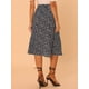 thumbnail image 4 of Falda estampada floral Allegra K Negro Morado L, 4 of 6