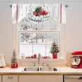 thumbnail image 2 of Christmas Winter Tie Up Valances Curtain, Red Truck Christmas Tree Snowflake Adjustable Rod Pocket Short Window Treatment Tie Up Curtains Valances for Kitchen Living Room Bathroom 54x18 Inches, 2 of 9