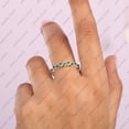 thumbnail image 3 of Emerald Zig-Zag Full Eternity Band Ring, Stackable Ring, 925 Silver Ring, Handmade Fine Ring Jewelry, May Birthstone Ring Jewelry, Gift For Mom, 3 of 4