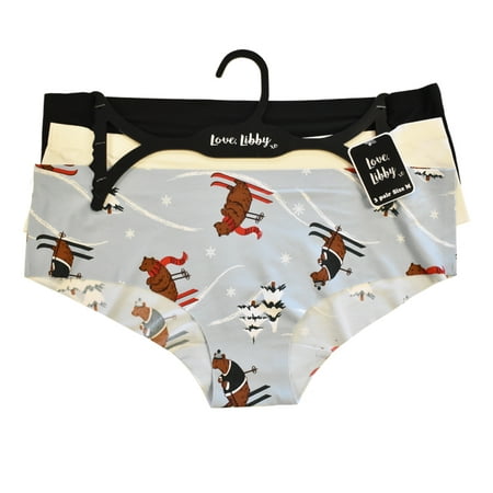 

Love Libby Bears on the Slope Laser Cut Hipster Panty 3 PACK (6048P) L Blk/Wht/Xenon Blue
