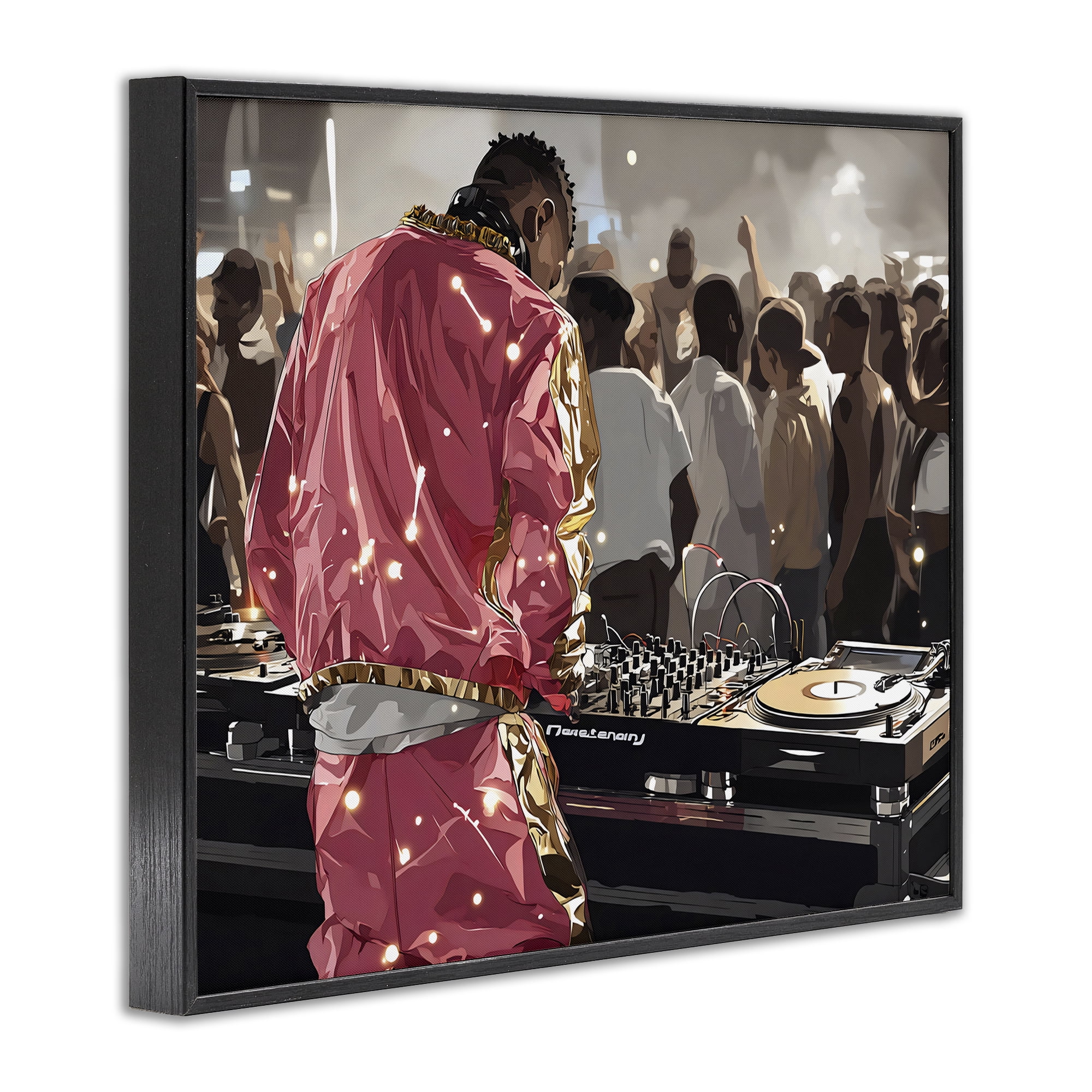 Stupell Industries DJ Performance At Nightclub Black Framed Giclee Art, design by Franklyn Gregory