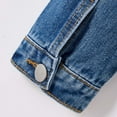 thumbnail image 6 of CAIVO Stylish Distressed Denim Long Sleeve Jackets Coats Girls With Notched Collar Outerwear Teen Girls And Preteen Casual Coat Cozy Child Solid Color Clothing, 6 of 9