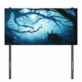 thumbnail image 3 of Mystic Headboard, Animal with Burning Eyes in the Dark Forest at Night Horror Halloween Illustration, Upholstered Decorative Metal Bed Headboard with Memory Foam, Twin Size, Navy White, by Ambesonne, 3 of 4