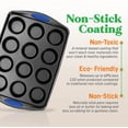 thumbnail image 4 of NutriChef 15-Piece Baking Pan Set Flexible Nonstick Gray Coating Carbon Steel Bakeware Blue Handles, 4 of 8