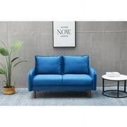 Kingway Furniture Hambrok Velvet Living Room Loveseat in Space Blue