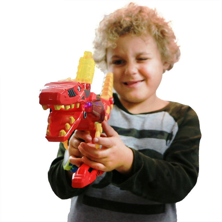 Vtg Robo Dino Bronto Bot GUN backpack original Tek Toys chrome