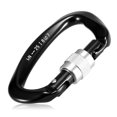 thumbnail image 3 of 25KN Screw Locking Gate Carabiner Heavy Duty D-shape Buckle Pack D-ring Carabiner Climbing Rappelling Canyoning Hammock Locking Clip, 3 of 7