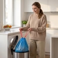 thumbnail image 6 of Cleaning Supplies Medium Trash Bags Continuous Roll Kitchen Garbage Bags with Drawstring Thick Disposable Plastic Bag 5 Rolls 75 Count, 6 of 6