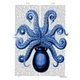 thumbnail image 2 of Fab Funky 26x32 Black Ornate Wood Framed with Double Matting Museum Art Print Titled - Vintage Blue Octopus 1 Underside, 2 of 4