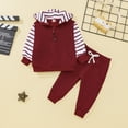 thumbnail image 2 of Gerichy Toddler Baby Boy Clothes Fall Winter Outfit, Baby Girls Cotton Autumn Striped Hooded Long Sleeve Pants Set Outfits Sweatshirt Clothes, 2 of 9
