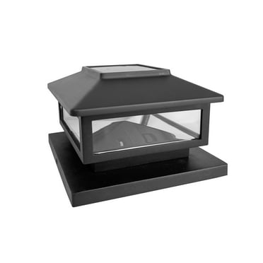 Better Homes & Gardens Nico Solar Powered Black Outdoor LED Deck Post Cap Light, 20 Lumens