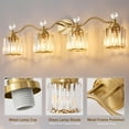 thumbnail image 6 of Deyidn 34.8" Modern 4-Light Gold Bathroom Vanity Light - Dimmable Bathroom Transitional Fixture with Crystal Glass Shades, 6 of 9