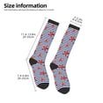 thumbnail image 5 of Daiia Sports Socks Starfish Navy Blue Stripe Printed Novelty Crew Socks for Men Women Knee High Socks Cotton Socks Soft & Breathable Support Unisex Socks, 5 of 9