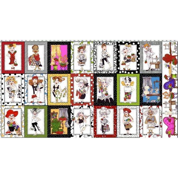 Loralie Designs 23" Cotton Sew Fabulous Sewing & Craft Fabric Panel By The Yard, Multicolor
