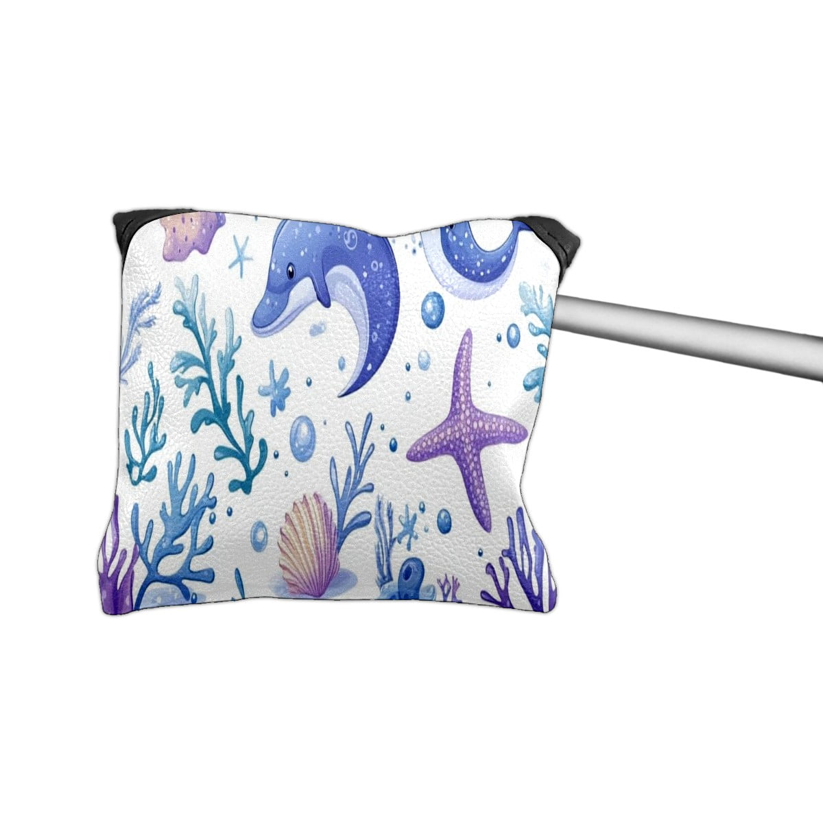 Golf Mallet Putter Cover Premium Leather Golf Putter Head Cover with Magnetic Closure, Golf Cover for Men and Women Whale Pattern