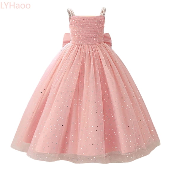 LYHaoo Child Girls Sleeveless Dress Party Festival Gown Dresses,Girls A Line Dresses Sizes 7-8 Years Pink