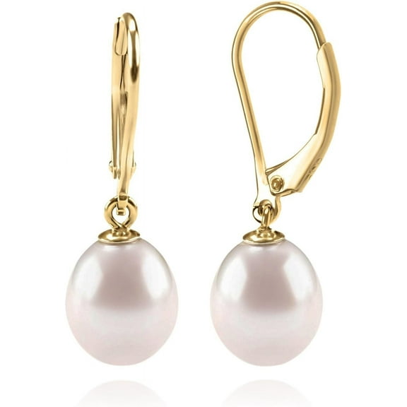 Handpicked AAA  Quality Freshwater Cultured Pearl Earrings Leverback Dangle Stud Pearl Earrings