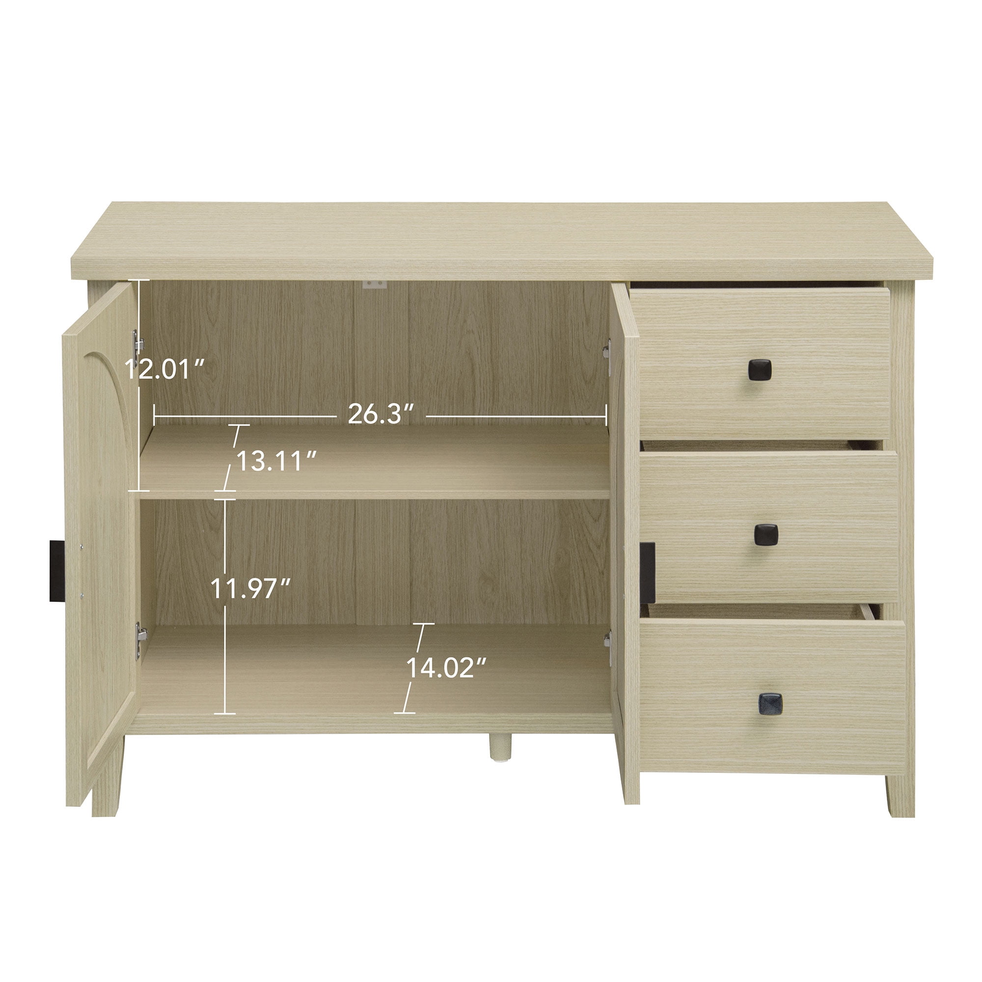 Gewnee Rattan 2 Door 3 Drawer Cabinet, Suitable for Bedroom, Living Room, Study