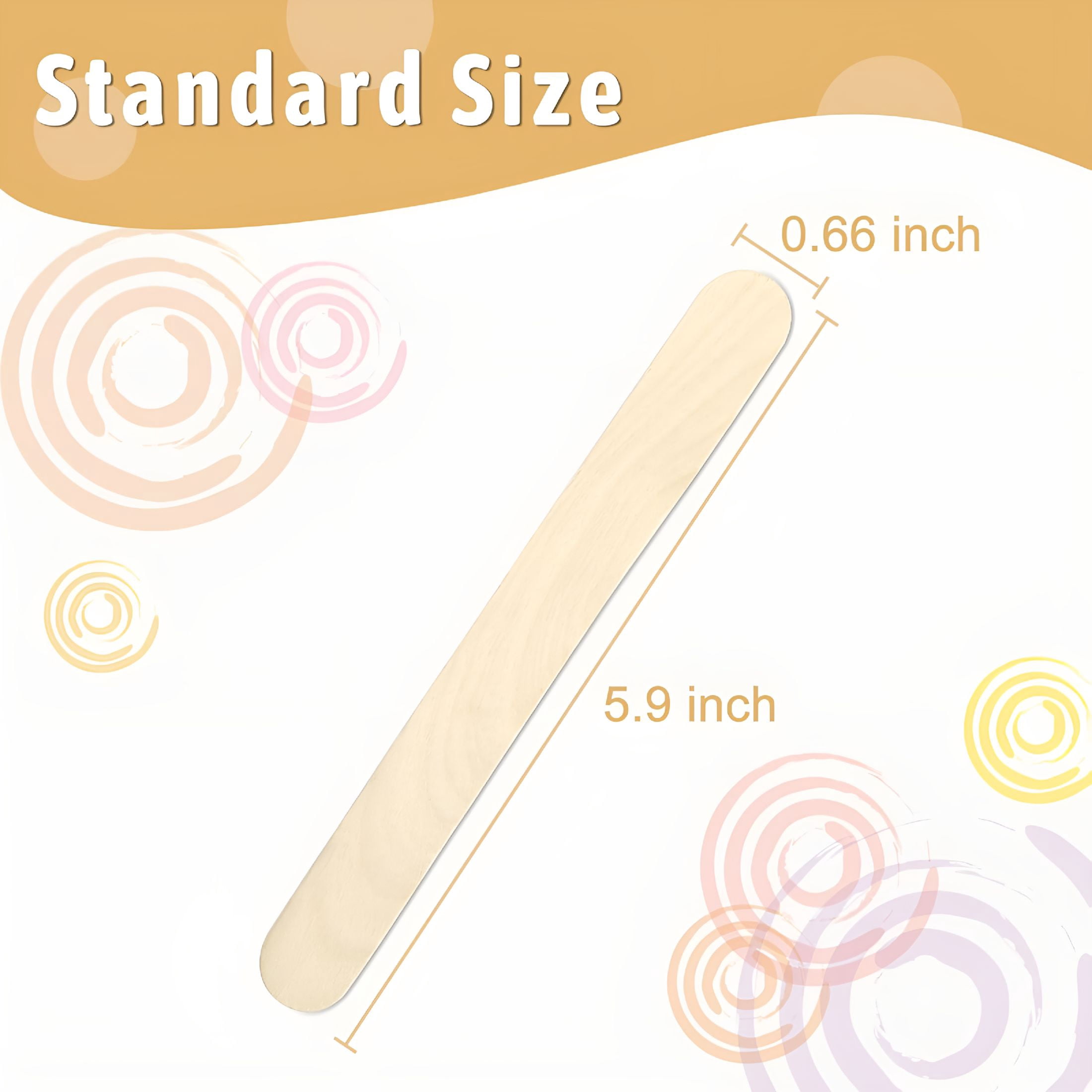XIBUFE 1500 Wooden Popsicle Sticks for Crafts,6 Inch Wood Craft Sticks,Wide Lollipop Sticks,Treat Sticks Ice Pop Sticks for Creative Designs Or Children Education,Home Art Projects