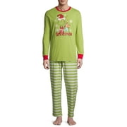 Matching Family Christmas Pajamas Men's Grinch, 2-Piece Pajama Set
