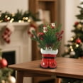 thumbnail image 6 of Creative Christmas Boot Shaped Planter Ornament, Miniature Art With Festive Design Inspired By Classic Christmas Boot, Desktop Window Display For Home Office Holiday, 6 of 6