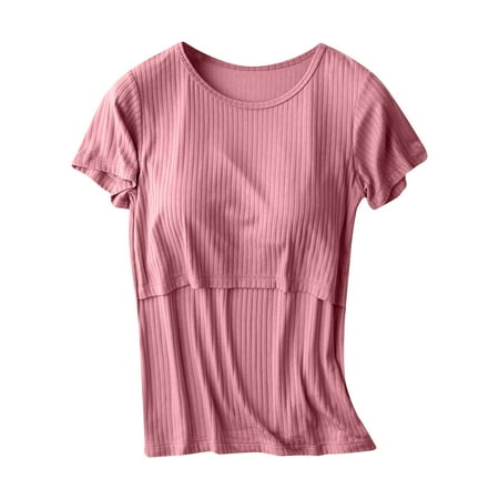 

Frostluinai Maternity Shirts Women S Nursing Tops Shirts Short Sleeve Breastfeeding Clothes Casual Summer Basic Nursing Shirts For Maternity