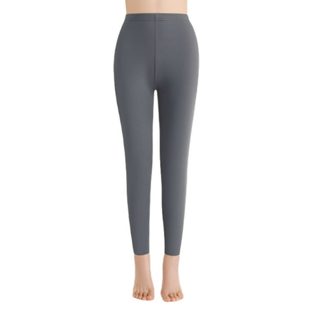 Pantalones de invierno para mujer, de color liso, de cintura media, de terciopelo alemán, largos, leggings, pantalones de poliéster para mujer