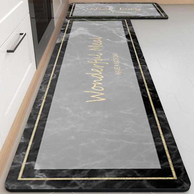 Luxury Kitchen Rug Mats, Super Absorbent Diatomaceous Earth Non Slip Cushioned Standing Mat for Multiple Areas Including Kitchen, Entryway, Outdoor, Vacuumable and Machine