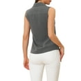 thumbnail image 3 of INSPIRE CHIC Women's Button Down Shirt Sleeveless Lapel V Neck Tunic Chambray Denim Top S Dark Grey, 3 of 6
