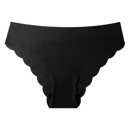 Seamless Underwear for Women No Show Ice Silk Bikini Breathable Hipster Wavy Sides Invisibles Panties