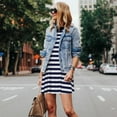 thumbnail image 4 of Fotbe Navy Blue And White Stripes Vestido de Verano sin Mangas para Mujer – Vestido Midi Línea A, Estilo Camiseta Floral, Vestido Playero Casual y Fluido, 4 of 7