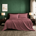 thumbnail image 2 of CH Sheet Set King Size, 4-Piece Bedding, Lightweight & Super Soft Easy Care Microfiber– Shrinkage & Fade Resistant Bedding Set with 14'' Deep Pockets (Burgundy), 2 of 6