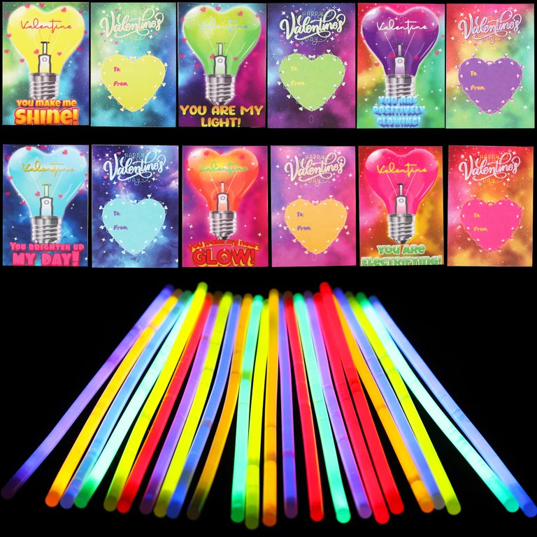 Oyang Valentines Day Gifts for Kids, Glow Sticks, Building Blocks 