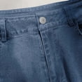 thumbnail image 4 of Women's Stretch Denim Capris Pants with Pockets, Mid Distressed Hem Casual Summer Stretchy Cropped Trousers, Solid Color Trendy Comfy Daily Wear Travel Essentials | Aestivo,, 4 of 9