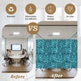 thumbnail image 5 of Teal Green Ocean Waves Window Privacy Film, Summer Sea Pool Static Cling UV Sun Blocking Heat Control Window Tint Day and Night, Non-Adhesive Reusable One Way Windows Privacy Cover 19.6''x39.3'', 5 of 7