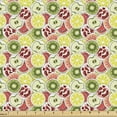 thumbnail image 1 of Fruit Upholstery Fabric by the Yard, Organic Food Themed Modern Pattern with Kiwi Pomegranate Lemon Watermelon and Apple, Decorative Fabric for DIY and Home Accents, Multicolor by Ambesonne, 1 of 5