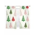 thumbnail image 7 of Red Green Christmas Tree Sheer Curtains 63 Inch Length 2 Panels Set, Xmas Tree Watercolor Voile Window Treatment Rod Pocket Curtains Sheers Drapes for Bedroom/Living Room/Kitchen 52x"63"x2, 7 of 7