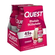 Quest Protein Milkshake, Strawberry Flavor, High Protein, Low Sugar, 14fl oz, 4 Count