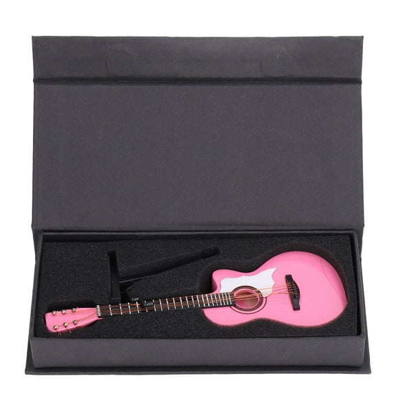 7.1 in. Miniature Replica Guitar Instrument Model For Dollhouses,  Pink, Age: 3  