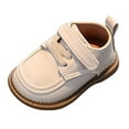 thumbnail image 5 of Dakaela Infant Baby Boys Girls Dress Shoes 12-18 Months Lace up School Uniform Oxfords 2T 3T Leather Wedding Loafers Toddler Walking Crib Shoes Beige Size 5.5, 5 of 7
