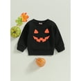 thumbnail image 2 of Liacowi Toddler Baby Girls Halloween Clothes Infant Autumn Winter Sweatshirts Long Sleeve Round Neck Pumpkin Print Pullovers Tops, 2 of 9